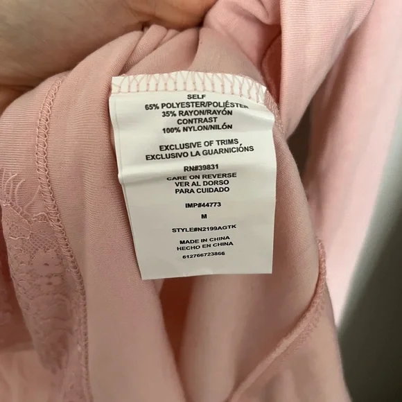 REWIND long sleeve pink shirt with lace size medium nwt - Picture 4 of 7